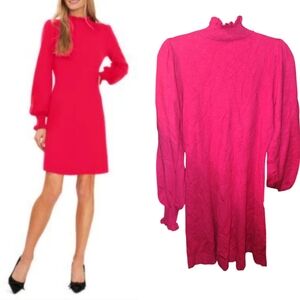 $119 New CeCe Sweater Dress Mock Neck XS. Magenta